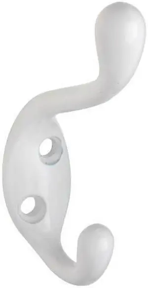 National Heavy-Duty White Wardrobe Hook N266049