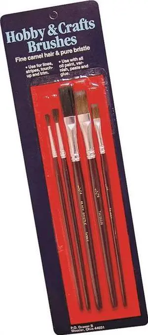 WOOSTER F5105 Paint Brush Set, Artist Brush, 1/2 in, 1/4 in, No. 2, No. 4,