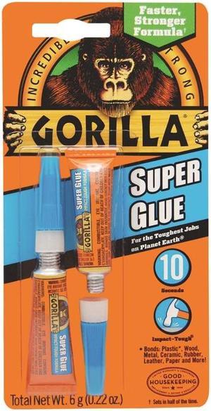 GORILLA GLUE 7800102 Super Glue,Instant Bonding,2 - 3g Tubes