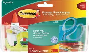 Caddy CLR (4) STRP Command L 3M Adhesive Hooks HOM-15 Clear Amber 051141943169
