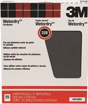 3M Wetordry Pro-Pak 9 In. x 11 In. 220 Grit Very Fine Sandpaper (25-Pack)