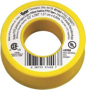 OATEY 31403 Pipe Thread Sealant Tape,1/2in W,260in L