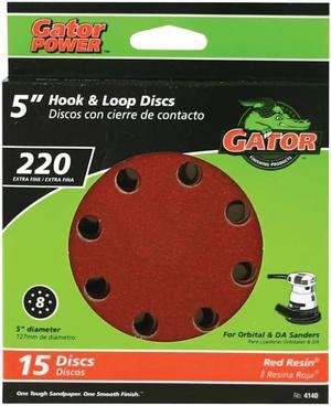 Ali Industries 4140 5-Inch 220-Grit 8-Hole Hook &  Loop Disc Hook &  Loo