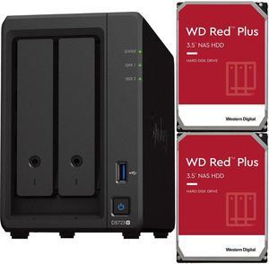 Synology DS723+ 2-Bay NAS, 2GB RAM, 6TB (2 x 3TB) of Western Digital Red Plus Drives Fully Assembled and Tested By CustomTechSales