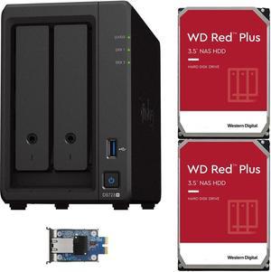 Synology DS723+ 2-Bay NAS, 2GB RAM, 10GbE Adapter, 6TB (2 x 3TB) of Western Digital Red Plus Drives Fully Assembled and Tested By CustomTechSales