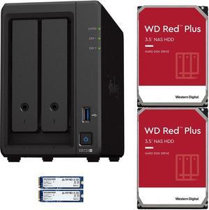 Synology DS723+ 2-Bay NAS, 2GB RAM, 1.6TB (2x800GB) Cache, 16TB (2 x 8TB) of Western Digital Red Plus Drives Fully Assembled and Tested By CustomTechSales