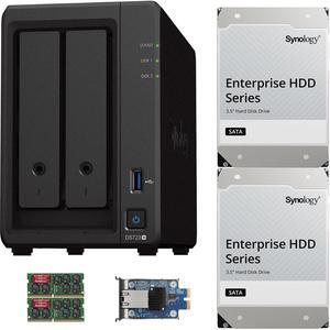 Synology DS723+ 2-Bay NAS, 32GB RAM, 10GbE Adapter, 24TB (2 x 12TB) of Synology Enterprise Drives Fully Assembled and Tested By CustomTechSales