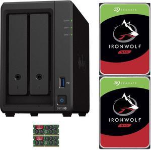 Synology DS723+ 2-Bay NAS, 4GB RAM, 12TB (2 x 6TB) of Seagate Ironwolf NAS Drives Fully Assembled and Tested By CustomTechSales