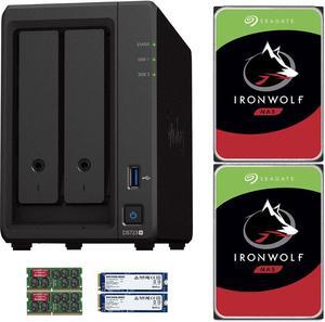 Synology DS723+ 2-Bay NAS, 8GB RAM, 1.6TB (2x800GB) Cache, 24TB (2 x 12TB) of Seagate Ironwolf NAS Drives Fully Assembled and Tested By CustomTechSales