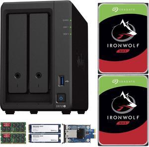 Synology DS723+ 2-Bay NAS, 4GB RAM, 10GbE Adapter, 800GB (2x400GB) Cache, 8TB (2 x 4TB) of Seagate Ironwolf NAS Drives Fully Assembled and Tested By CustomTechSales