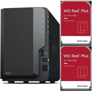 Synology DS223 2-Bay NAS, 2GB RAM, 6TB (2 x 3TB) of Western Digital Red Plus Drives Fully Assembled and Tested By CustomTechSales