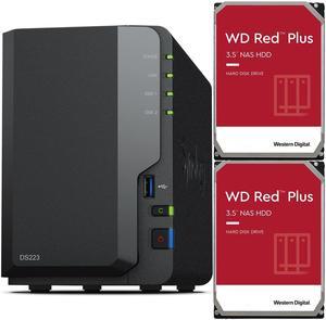 Synology DS223 2-Bay NAS, 2GB RAM, 8TB (2 x 4TB) of Western Digital Red Plus Drives Fully Assembled and Tested By CustomTechSales