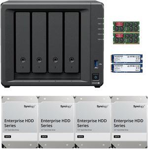 Synology DS423+ Intel Quad-Core 4-Bay NAS, 6GB RAM, 64TB (4 x 16TB) of Synology Enterprise Drives and 1.6TB (2 x 800GB) Synology Cache Fully Assembled and Tested By CustomTechSales