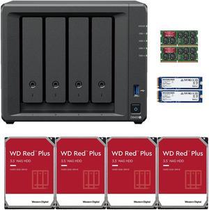 Synology DS423+ Intel Quad-Core 4-Bay NAS, 6GB RAM, 12TB (4 x 3TB) of Western Digital Red Plus Drives and 1.6TB (2 x 800GB) Synology Cache Fully Assembled and Tested By CustomTechSales