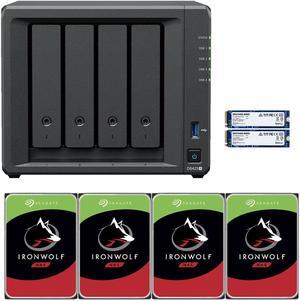Synology DS423+ Intel Quad-Core 4-Bay NAS, 2GB RAM, 32TB (4 x 8TB) of Seagate Ironwolf NAS Drives and 1.6TB (2 x 800GB) Synology Cache Fully Assembled and Tested By CustomTechSales