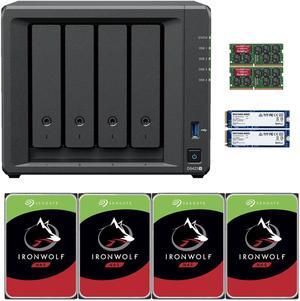 Synology DS423+ Intel Quad-Core 4-Bay NAS, 6GB RAM, 16TB (4 x 4TB) of Seagate Ironwolf NAS Drives and 1.6TB (2 x 800GB) Synology Cache Fully Assembled and Tested By CustomTechSales