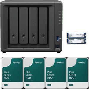Synology DS423+ Intel Quad-Core 4-Bay NAS with 2GB RAM and 16TB (4 x 4TB) of Synology Plus NAS Drives and 1.6TB (2 x 800GB) Synology Cache Fully Assembled and Tested By CustomTechSales