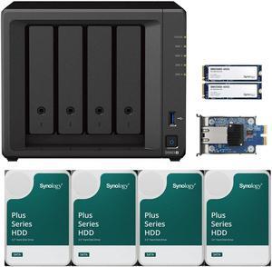 Synology DS923+ Dual-Core 4-Bay NAS with 4GB RAM and 16TB (4 x 4TB) of Synology Plus Drives and a 10GbE Adapter and 800GB (2 x 400GB) Synology Cache Fully Assembled and Tested By CustomTechSales