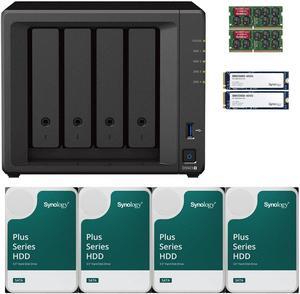 Synology DS923+ Dual-Core 4-Bay NAS with 8GB RAM and 32TB (4 x 8TB) of Synology Plus Drives and 800GB (2 x 400GB) Synology Cache Fully Assembled and Tested By CustomTechSales
