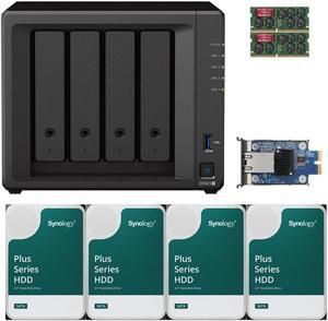 Synology DS923+ Dual-Core 4-Bay NAS with 32GB RAM and 24TB (4 x 6TB) of Synology Plus Drives and  a 10GbE Adapter Fully Assembled and Tested By CustomTechSales