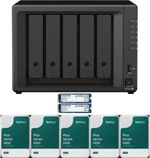 Synology DS1522+ 5-Bay NAS with 8GB RAM and 20TB (5 x 4TB) of Synology Plus Drives and 1.6TB (2 x 800GB) Synology Cache Fully Assembled and Tested By CustomTechSales