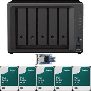 Synology DS1522+ 5-Bay NAS with 8GB RAM and 30TB (5 x 6TB) of Synology Plus Drives and  a 10GbE Adapter Fully Assembled and Tested By CustomTechSales