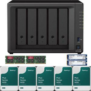Synology DS1522+ 5-Bay NAS with 16GB RAM and 20TB (5 x 4TB) of Synology Plus Drives and 1.6TB (2 x 800GB) Synology Cache Fully Assembled and Tested By CustomTechSales