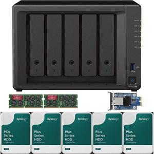 Synology DS1522+ 5-Bay NAS with 16GB RAM and 20TB (5 x 4TB) of Synology Plus Drives and  a 10GbE Adapter Fully Assembled and Tested By CustomTechSales