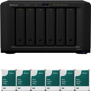 Synology DS1621+ 6-Bay NAS with 4GB RAM and 24TB (6 x 4TB) of Synology Plus Drives Fully Assembled and Tested By CustomTechSales