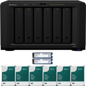 Synology DS1621+ 6-Bay NAS with 4GB RAM and 72TB (6 x 12TB) of Synology Plus Drives and 1.6TB (2 x 800GB) Synology Cache Fully Assembled and Tested By CustomTechSales