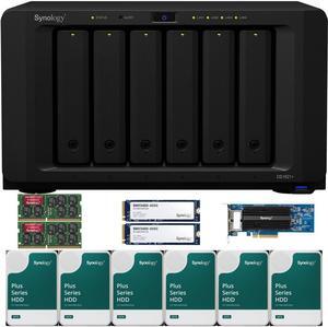 Synology DS1621+ 6-Bay NAS with 8GB RAM, a 2-port 10GbE Adapter and 72TB (6 x 12TB) of Synology Plus Drives and 800GB (2 x 400GB) Synology Cache Fully Assembled and Tested By CustomTechSales