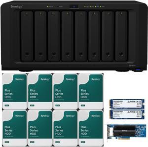Synology DS1821+ 8-Bay NAS with 4GB RAM, a 2-port 10GbE Adapter and 32TB (8 x 4TB) of Synology Plus Drives and 1.6TB (2 x 800GB) Synology Cache Fully Assembled and Tested By CustomTechSales