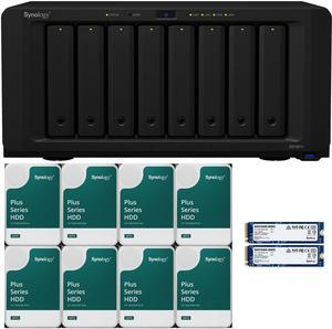 Synology DS1821+ 8-Bay NAS with 4GB RAM and 32TB (8 x 4TB) of Synology Plus Drives and 1.6TB (2 x 800GB) Synology Cache Fully Assembled and Tested By CustomTechSales