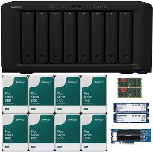 Synology DS1821+ 8-Bay NAS with 8GB RAM, a 2-port 10GbE Adapter and 96TB (8 x 12TB) of Synology Plus Drives and 1.6TB (2 x 800GB) Synology Cache Fully Assembled and Tested By CustomTechSales