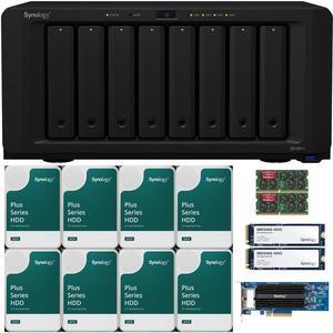 Synology DS1821+ 8-Bay NAS with 32GB RAM, a 2-port 10GbE Adapter and 96TB (8 x 12TB) of Synology Plus Drives and 800GB (2 x 400GB) Synology Cache Fully Assembled and Tested By CustomTechSales