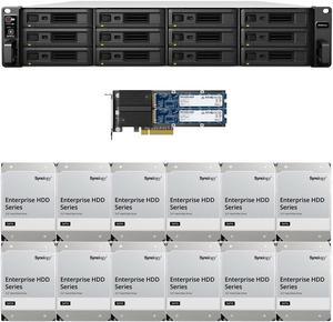 Synology RS3621xs+ 12-Bay NAS with 8GB RAM and 48TB (12 x 4TB) of Synology Enterprise Drives and 800GB (2 x 400GB) Cache Fully Assembled and Tested By CustomTechSales