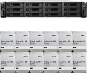 Synology RS3621xs+ 12-Bay NAS with 8GB RAM and 144TB (12 x 12TB) of Synology Enterprise Drives Fully Assembled and Tested By CustomTechSales