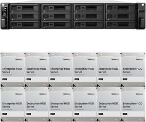 Synology RS3621RPxs 12-Bay NAS with 8GB RAM and 144TB (12 x 12TB) of Synology Enterprise Drives Fully Assembled and Tested By CustomTechSales