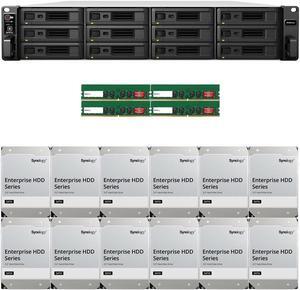 Synology RS3621xs+ 12-Bay NAS with 32GB RAM and 144TB (12 x 12TB) of Synology Enterprise Drives Fully Assembled and Tested By CustomTechSales