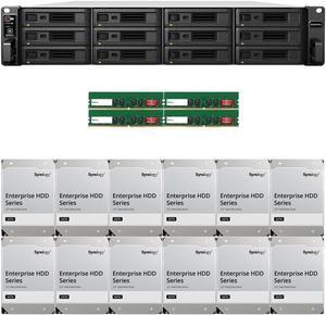 Synology RS3621RPxs 12-Bay NAS with 32GB RAM and 144TB (12 x 12TB) of Synology Enterprise Drives Fully Assembled and Tested By CustomTechSales