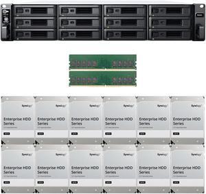 Synology RS2423+ 12-Bay NAS with 16GB RAM and 144TB (12 x 12TB) of Synology Enterprise Drives Fully Assembled and Tested By CustomTechSales