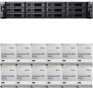 Synology RS2423+ 12-Bay NAS with 8GB RAM and 192TB (12 x 16TB) of Synology Enterprise Drives Fully Assembled and Tested By CustomTechSales
