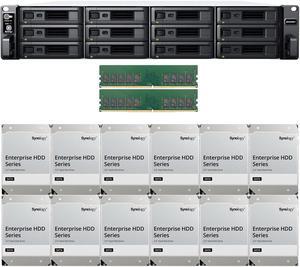Synology RS2423RP+ 12-Bay NAS with 16GB RAM and 144TB (12 x 12TB) of Synology Enterprise Drives Fully Assembled and Tested By CustomTechSales