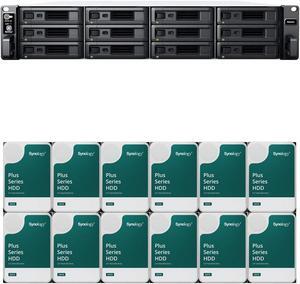 Synology RS2423+ 12-Bay NAS with 8GB RAM and 48TB (12 x 4TB) of Synology Plus Series Drives Fully Assembled and Tested By CustomTechSales