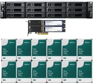 Synology RS2423RP+ 12-Bay NAS with 8GB RAM and 48TB (12 x 4TB) of Synology Plus Series Drives and 800GB (2 x 400GB) Cache Fully Assembled and Tested By CustomTechSales