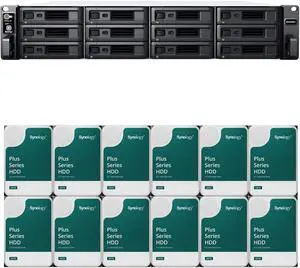 Synology RS2423RP+ 12-Bay NAS with 8GB RAM and 144TB (12 x 12TB) of Synology Plus Series Drives Fully Assembled and Tested By CustomTechSales