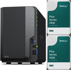 Synology DS223 2-Bay NAS, 2GB RAM, 12TB (2 x 6TB) of Synology Plus NAS Drives Fully Assembled and Tested By CustomTechSales
