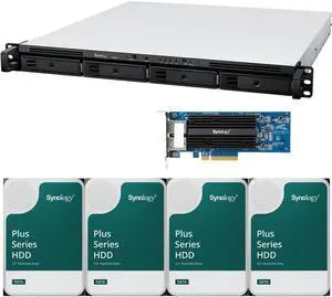 Synology RS822+ AMD Ryzen V1500B 4-Bay NAS 2GB RAM, E10G18-T2 10GbE Adapter, 16TB (4 x 4TB) of Synology Plus NAS Drives Fully Assembled and Tested By CustomTechSales