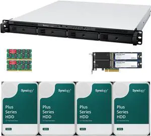 Synology RS822+ AMD Ryzen V1500B 4-Bay NAS 8GB RAM, 800GB (2x400GB) Cache, 16TB (4 x 4TB) of Synology Plus NAS Drives Fully Assembled and Tested By CustomTechSales