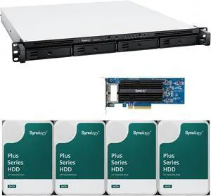 Synology RS822RP+ AMD Ryzen V1500B 4-Bay NAS 2GB RAM, E10G18-T2 10GbE Adapter, 24TB (4 x 6TB) of Synology Plus NAS Drives Fully Assembled and Tested By CustomTechSales